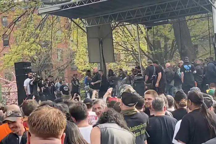 A photo of the crowd at Tompkins Square Park for a free concert on April 24th, 2021.